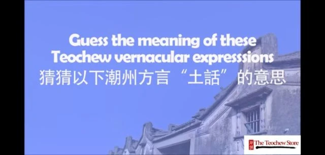 Teochew Vernacular Expressions 潮州方言”土話“